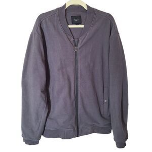 Rails Men's size XL Bedford heavy full zip Sweatshirt Bomber Jacket Washed Black